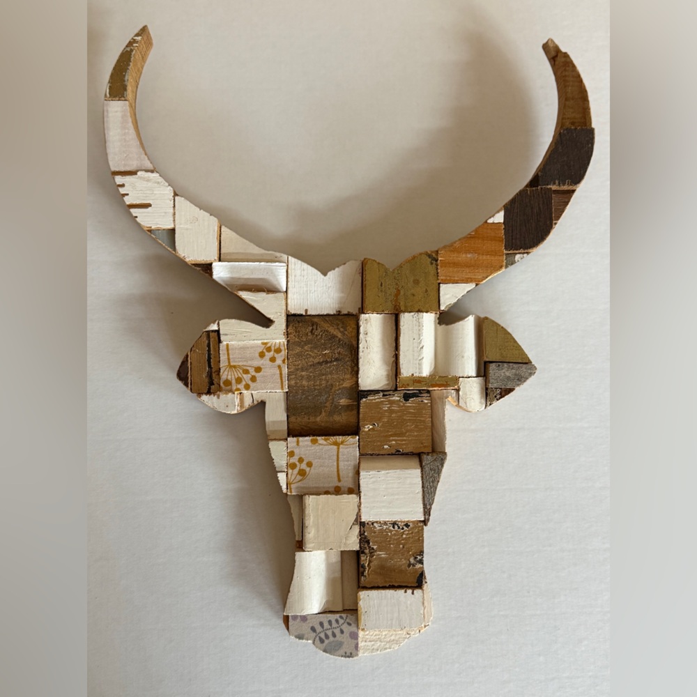 BlocArt Handmade Cow Head from Recycled Wood, Made in South Africa